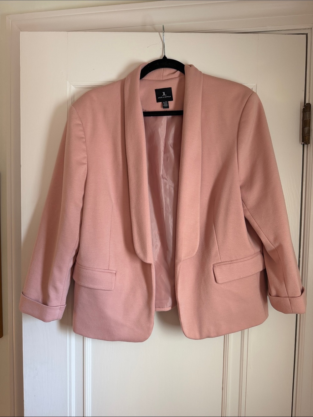 Jules & Leopold Blush Pink Shawl Collar Blazer